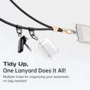 Phone Lanyard Crossbody with 2 Hanging Loops: Metal Buckle Adjustable Skin-Friendly Cell Phone Strap for iPhone Around,Hands-Free Universal Anti Theft Neck Lanyards For Outdoor,Black Gold