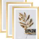 18x24 Picture Frame Gold 3 Pcs set can Display on the Wall, 18x24 in-3Pack