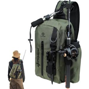 Small Fishing Bag with Rod Strap, Portable & Lightweight, Fish Small Tackle bag Fits Tackle Boxes & Gear,Move Freely, Cast Smoothly - Fishing Gifts for Men