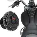 Fuel Gas Tank Cap Cover CNC Aluminum for Harley Touring Road King Softail Dyna Sportster XL 1200 883 X48 Right-hand Thread 3D Skeleton (Black)