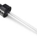 Black Straight Tip Glass Dropper Closure Top for 2 oz / 60 ml (20-400 Neck Size) Boston Round Bottles - 12 Pack