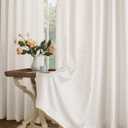 Memory Trained Pinch Pleated Curtains 96 Inches Long, Viral Linen Pinch Pleat Sheer Curtains with Ring Hooks&Clips for Track System Living Room, Natural Light Filtering Privacy Curtain 2 Panel Set