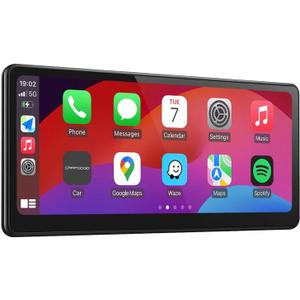 [2026 Fully Laminated Screen] CarpodGo T3 Pro Portable 60fps Wireless Carplay Android Auto,8.9 Inch 1920 * 720 IPS Touch Screen Car Stereo,Display-Only BT Mode Supports Steering Wheel Controls