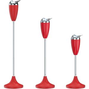 RELIANCER Floor Standing Ashtray w/Lid,Adjustable 21.5" - 35" Cigarette Ash Tray,Outdoor Stainless Steel Cigar Container Ash Holder w/Weighted Base,Cigarettes Butt Receptacle Disposal for Home Patio (Red)