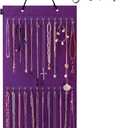 Wall Hanging Jewelry Organizer Storage with 24 Hook Wall Mounted Jewelry Display Hanging on Door Closet Necklace Holder for Bracelet Ring Chain-Patent Design(Purple)