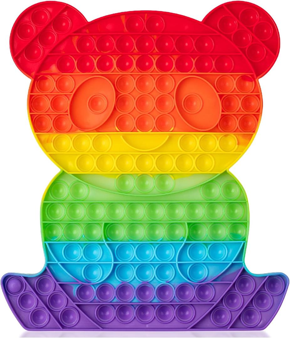 Mr. Pen- Pop Fidget Sensory Toys, Happy Bear Shape, Sensory Stress Relief Squeeze Toys for Kids & Adults, Silicone Bubble Popping Game for Anxiety, Fun (1 Pack)