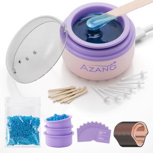Nose Wax Kit - Portable Wax Warmer for Hair Removal with 100g Wax, 24 Applicators, 12 Nose Hair Sticks 3 Silicone Pots, Wax Melt Warmer Waxing Kit for Women and Men (Pink)