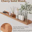 Axeman Cherry Picture Ledge Shelf, 36 Inch Floating Shelves Set of 2, Solid Wood Wall Shelves with Lip, Wall Decor Storage for Bedroom Living Room Bathroom Kitchen Nursery Photo, Natural Cherry