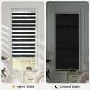 Joydeco Cordless Zebra Blinds for Indoor Windows, 35" W x 75" H, Black