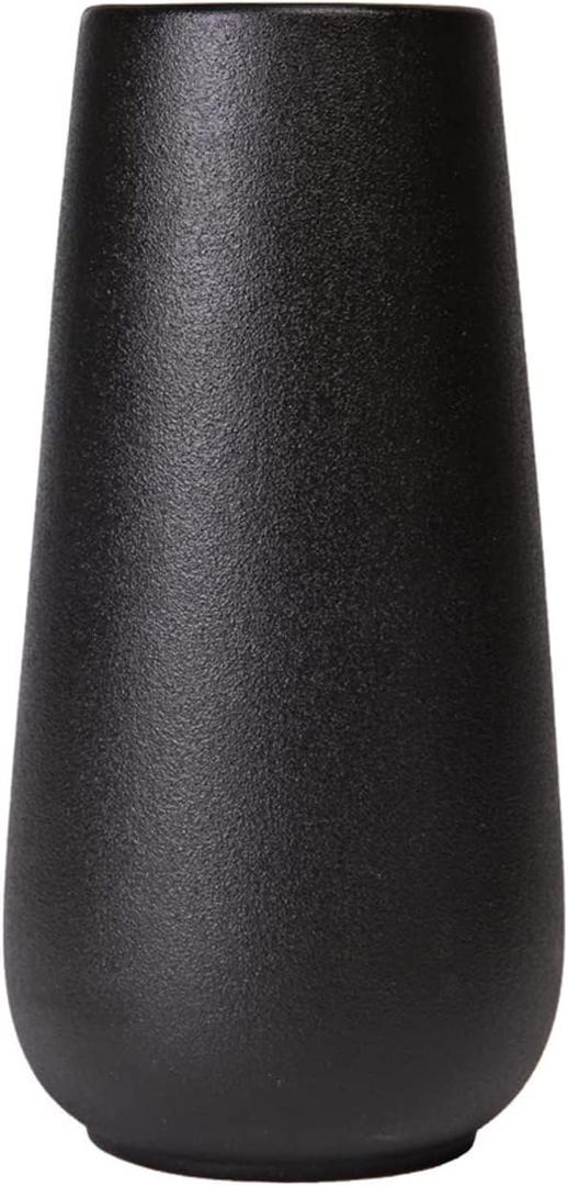Premium Quality Black Ceramic flower Vase | Home Decor, Vases for Flowers, Farmhouse, Modern, Aesthetic, Bohemian, Pampas Vase