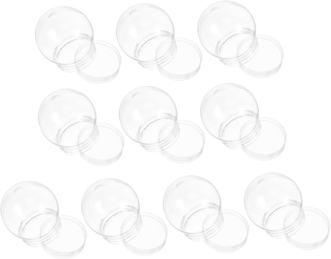 10pcs Clear Plastic Snow Globe Water Globe Lightweight Fillable Decorative for Crafts One Design for Easy Use and Storage for Christmas and Projects