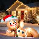 Christmas Inflatables Decorations, Partyotu 10FT Christmas Inflatable Gingerbread Man, Lying Gingerbread Inflatable Christmas Blow up Yard Decor with LED Lights, for Garden, Lawn, Indoor Holiday