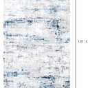 Area Rug Living Room Rugs: 8x10 Large Soft Indoor Carpet Modern Abstract Rug with Non Slip Rubber Backing for Under Dining Table Nursery Home Office Bedroom White Gray Blue (8' x 10')