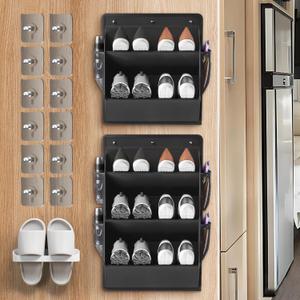 3 Pack RV Shoe Storage with Adhesive Hook,Over the Door Hanging Shoe Rack and Organization,Wall Hanging Narrow Space Deep Pocket Storage