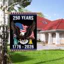 250 Years America Garden Flag, 250 Anniversary USA Flag 1776-2026 Commemorative, Patriotic 4th of July House Flag Double-Sided with Eagle Design, 28 x 40 Inch