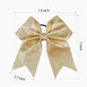 DEEKA 12 PCS 7" Large Glitter Cheer Bows Shiny Cheer Hair Bows Ponytail Holder Handmade for Cheerleader Girls Softball Sports -Gold