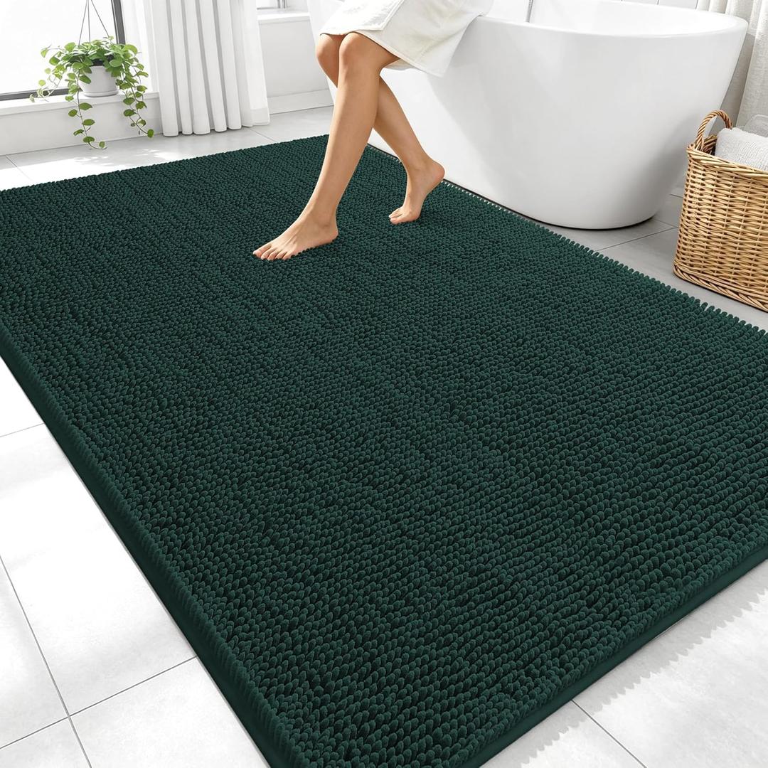 OLANLY Large Bathroom Rugs 70x46, Extra Soft Absorbent Chenille Bath Rugs