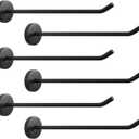 NearMoon Coat Hooks, Wall Mount Hooks for Hanging Hat Hurse Robe, 304 Stainless Steel Heavy Duty Towel Hangers for Bathroom Livingroom Hotel Kitchen Garage, 6 Pack (8 Inch, Matte Black)