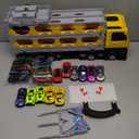 78-Inch Cars, Trucks, Toys for Toddlers 1-3 2-4 3-5 4-7 Years Old Boys Kids, Transport Truck Toy with 24 Pcs Die-Cast Cars, Toys Gifts for 3 4 5 6 Year Old Boys, Toddler Boys Toy Ages 3-5 4-7