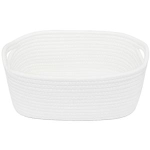ABenkle Small White Basket, Soft Woven Storage Bins Baskets for Dog and Cat Toys Organizer, Decorative Shelves Closet Organizing Baskets Chest Box, Empty Gift Basket