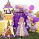 Tellingyou Purple Princess Party Decoration Kit, 67 x24 Large Purple Princess Cardboard Cutout Standup Decor Set for Wonderland Birthday Party Decor Photo Booths Backdrop Indoor Outdoor