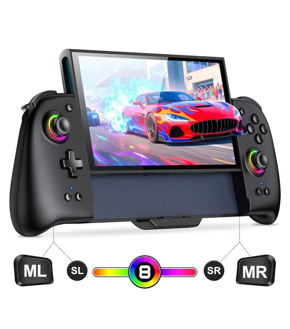 Switch 2 Controller (Not for All Switch 1) – Hall Effect Joysticks & Enhanced Grip – One Piece Switch Joypad Replacement Switch 2 Pro Controller with 8-Color RGB Lighting, Turbo, Macros, KeyLinker App