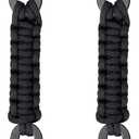 BRAVESHINE Paracord Keychain Carabiner Clip, D Ring Lanyard Hanger Stroller Hook for Water Bottle, Key, Backpacks, Men, Women (Black)