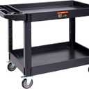 VEVOR Utility Service Cart 2 Shelf 550 lbs Heavy Duty Plastic Rolling Cart
Heavy Duty Utility Cart with 360° Swivel Wheels, Large Lipped Shelf, Ergonomic Storage Handle for Warehouse/Garage/Cleaning