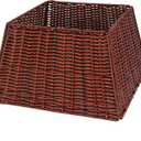 Blissun Christmas Tree Collar, Plastic Rattan Xmas Tree Ring, Farmhouse Christmas Tree Collar, Christmas Tree Skirt for Artificial Christmas Trees Decoration, Red & Black