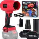 Bullseye Blower – Cordless Leaf Blower, Handheld Turbo Jet with 2 Batteries, 20V 350W Electric Air Power for Patio, Garage Cleaning and Car Drying