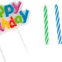 Unique Happy Birthday and Spiral Candles, Set of 20 ((20 Candles) (1-Pack)