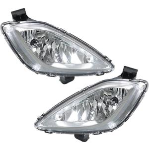 WFLNHB 1 Pair Fog Lights Assembly Replacement for Elantra 2011-2013 Clear Lens with Bulbs Wiring Harness & Switch Front Bumper Driving Lamps Fog Lights Assembly (Driver & Passenger Side)