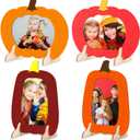 Geelin 12 Pack Thanksgiving DIY Crafts Wooden Pumpkin Picture Frame Unfinished Solid Wood Fall Pumpkin Photo Frame for Thanksgiving Christmas Party Gift Tabletop Display DIY Activities Decoration