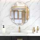 Bathroom Mirrors for Over Sink, Round Frameless Mirrors for Wall, 23.5x27.5 Inch Beveled Bathroom Mirror, Bathroom Vanity Circle Mirror for Bedroom Living Room Entryway Home Decor