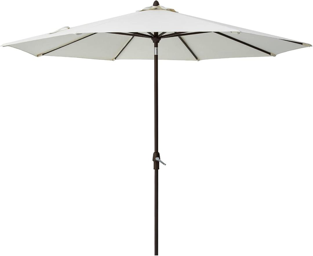 Tempera 10ft Auto Tilt Patio Umbrellas with 360swivel, Outdoor Table Umbrellas with 1500H Fade Resistant Canopy,8 Sturdy Rids (Beige)