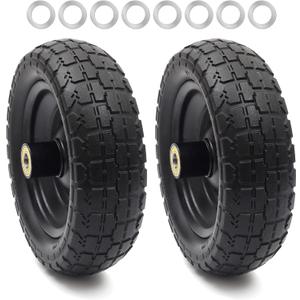 AR-PRO (2-Pack) 10" Flat Free Solid Tire and Wheel - with 5/8" Axle Bore Hole, 2.1" Offset Hub for 10 Inch Wheelbarrow Wheels - Compatible with Garden Cart,Trolleys,Hand Trucks and Yard Trailers AR-PRO (2-Pack) 10" Flat Free Solid Tire and Wheel - with 5/8" Axle Bore Hole, 2.1" Offset Hub for 10 Inch Wheelbarrow Wheels - Compatible with Garden Cart,Trolleys,Hand Trucks and Yard Trailers