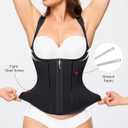 Nebility Waist Trainer for Women Corset Shapewear Tummy Control Faja Body Shaper Waist Cincher with Adjustable Strap (Black, L)