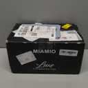 MIAMIO  11 Oz., Set of 4 Ceramic Tea Cup and Saucer Bamboo/Tea Mug - Wide Cappuccino Cup, Coffee Cups Ceramic Mug for Cappuccino, Latte, Espresso & Americano - Luxe Collection (White)