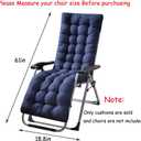 Patio Chaise Lounger Cushion, Lounge Chair Recliners Chair Cushions, Rocking Chair Sofa Cushion with 6 Ties,Thick Padded Swing Bench Cushion61x18.89x3.14in (Navy Blue), 61 inches x 19 inches x 3.14 inches