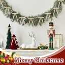 30 Pcs Christmas Velvet Wreath Bow, 5 x 7 Inch Vintage Velvet Ribbon Bows Rustic Crafts Gift Bows for Indoor Outdoor Wreaths Garland Holiday Xmas Tree Wrapping Crafts (Beige, Width of 5/8")