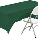 Spandex Table Cover 8 ft. Fitted Polyester Tablecloth Stretch Table Cover Table Topper Open Back - Emerald Green