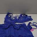 Avidlove Lingerie for Women Naughty Lace Bralette and Mini Skirt 3 Piece Lingerie Set Rave Outfits S-XXL (Royal Blue)