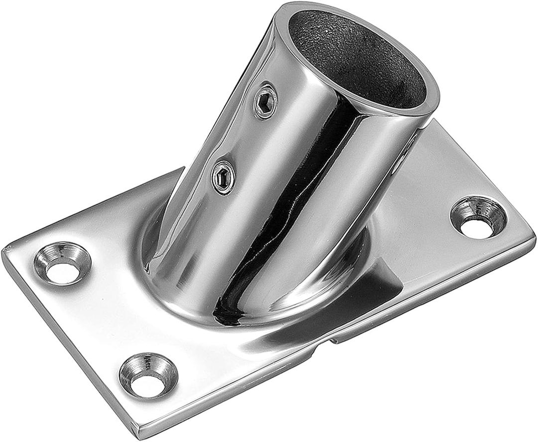 Marine Boat Rectangular Base，Heavy Duty 316 Stainless Steel Yacht Hand Rail Fitting Rail Tube Stanchion Base Column Accessories (1 1/ 4inch, Option: 60Degree)