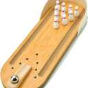 Tabletop Mini Bowling Game Set: Easter Basket Stuffers for Teens Boys Girls Kids Funny White Elephant Gifts for Adults Men Women Wooden Mini Bowling Set for Home Office Desk Toys Stress Relief Gadgets