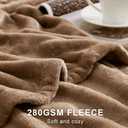 Hansleep Flannel Fleece Throw Blanket Twin Size, Super Soft Fluffy Bed Plush Blanket Throw, Luxury Fuzzy Cozy Couch Blanket for All Seasons, Camel, Twin 60x80