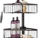 Zenna Home Tension Pole Shower Caddy, Corner Shower Storage System with 4 Adjustable Baskets, Bathroom Organization Solution, 60 to 108 Inch, Bronze