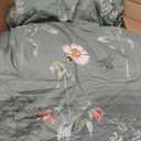 Drucon Comforter Set King Size, 7 Pieces Sage Green Floral Comforter Sets, Reversible Botanical Bed in a Bag Soft Lightweight Microfiber Bedding Sets for All Seasons (90"x104")