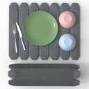 Stone Drying Mat For Kitchen Counter, Small Dish Drying Mats, Quick Dry Water Absorbent Foldable Diatomaceous Earth Kitchen Dishes Pad for Cups Bottles, 16" x 12", Grey