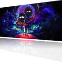 Large Gaming Mouse Pad Anime Night Sky Space Stars Custom Desk Pad,Mousepad with Non-Slip Rubber Base and Stitched Edges Mouse Mat,Portable Desk Mat for Office,Computer Work,Game,31.5X15.7 (Pattern1)
