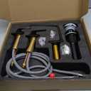 Bathroom Faucets for Sink 3 Hole - 8 Inch Waterfall Bathroom Sink Faucets with Metal Pop-up Drain and Supply Lines, Modern Widespread Elegant Faucet, P3009B (Matte Black)